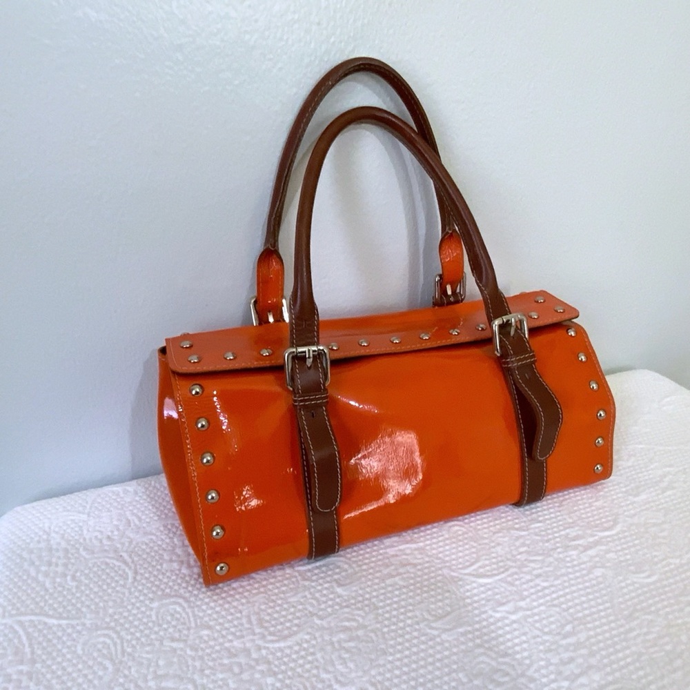 Claudia Firenze Studded Patent Leather Satchel